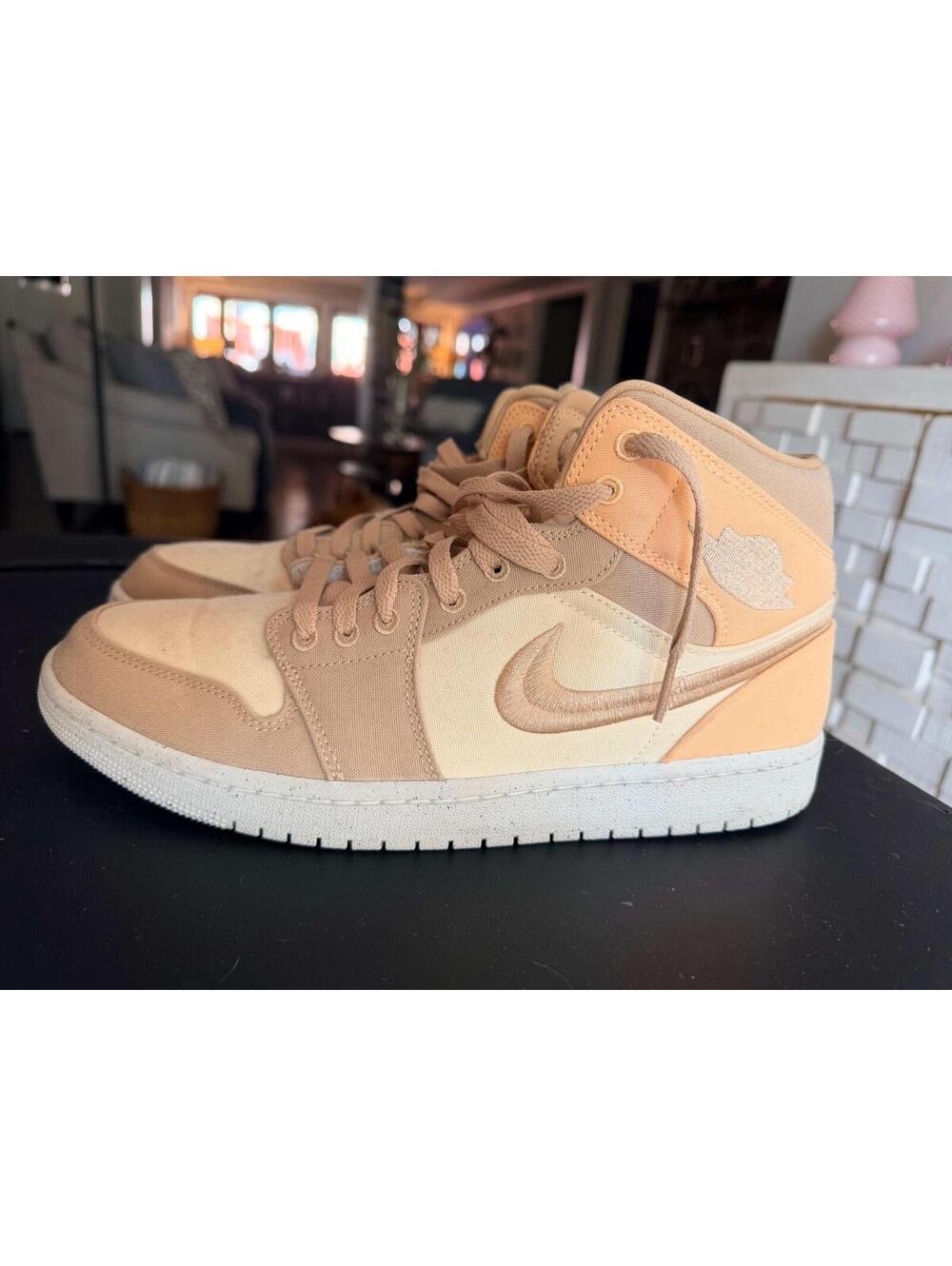 Nike Air Jordan 1 Mid SE Move to Zero Muslin Canvas Beige DV0427-102 Size 12